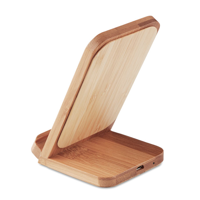 Chargeur sans fil en bambou personnalisable – WIRESTAND – Image 2